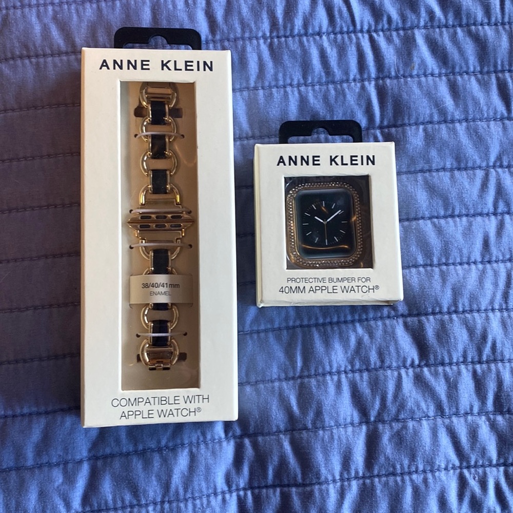 Anne Klein Apple Watch Enamel Band and Crystal Bumper